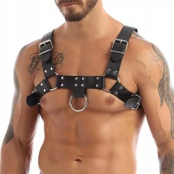 leather upper body male harness