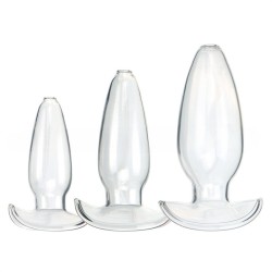 glass crystal hollow anal trainer butt plug