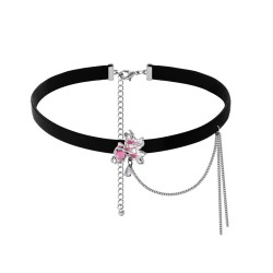 pink fish leather choker