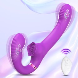 rose clit stimulator dual motor shock panty vibrator