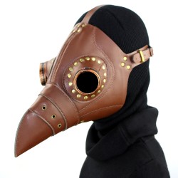 light brown leather plague doctor mask