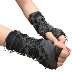 punk style broken cosplay gloves