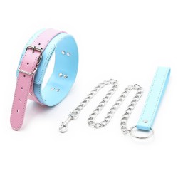 blue pink collars with lead